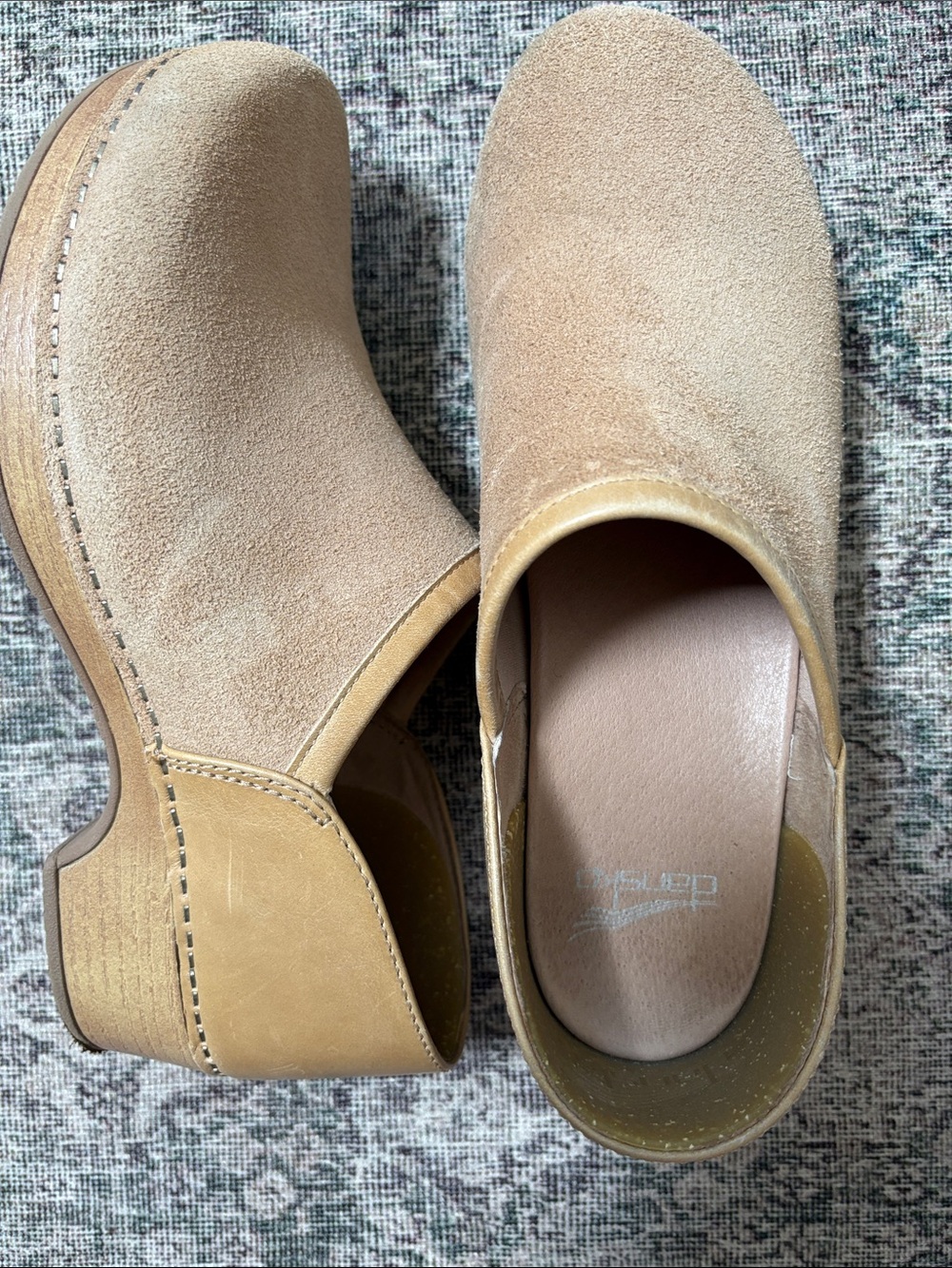 Dansko  Beige Suede Clog